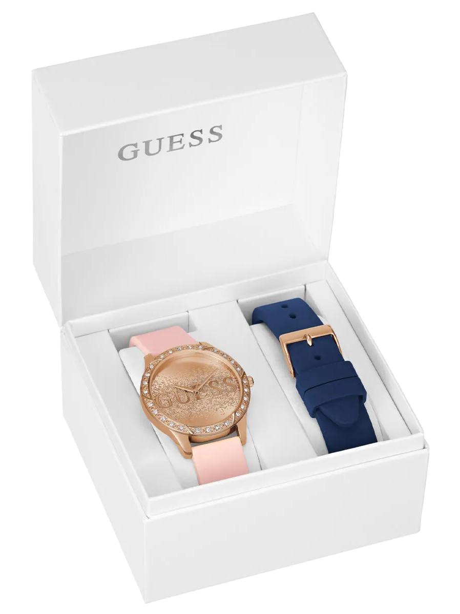 Guess GUU1403L2M 38 mm Pembe Silikon Kordon Analog Kadın Kol Saati