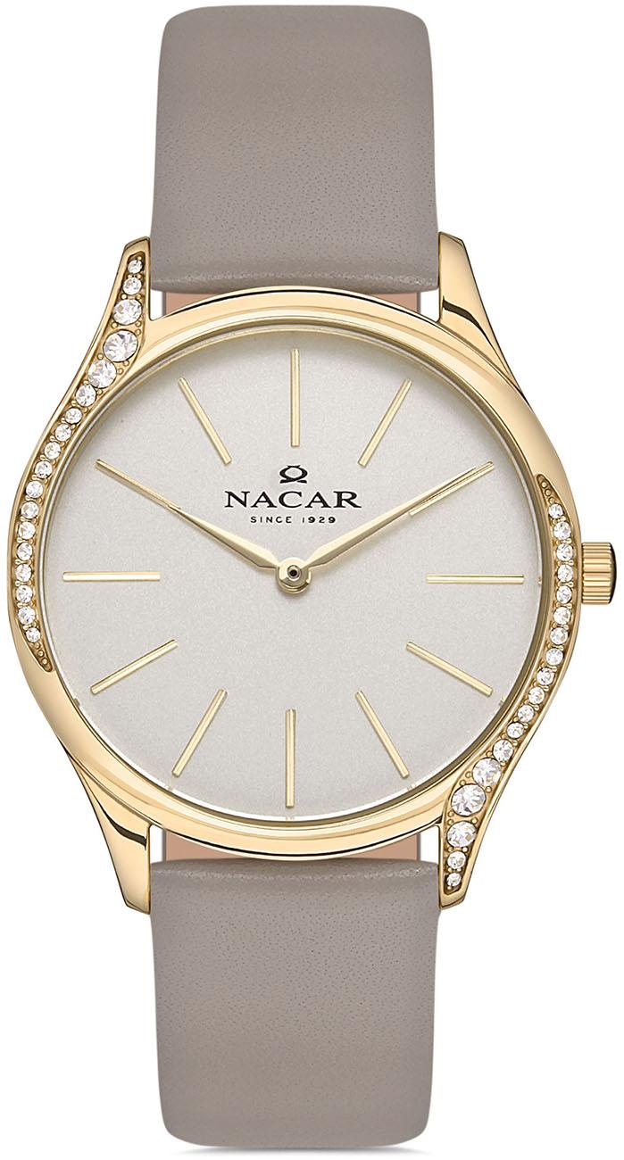 Nacar NC36-392021-DSL7 36 mm Altın - Vizon Deri Kordon Analog Kadın Kol Saati