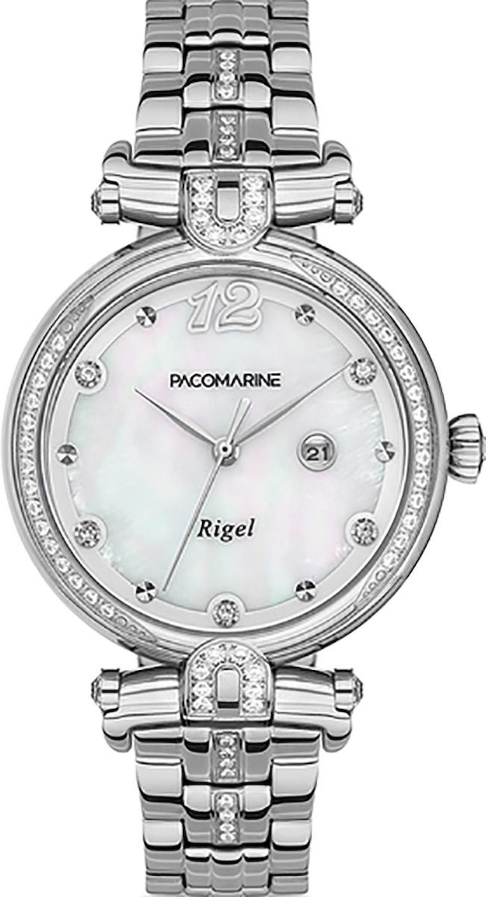 Pacomarine PM.28005.01 Takvimli 31-35 mm Gri Çelik Kordon Analog Kadın Kol Saati