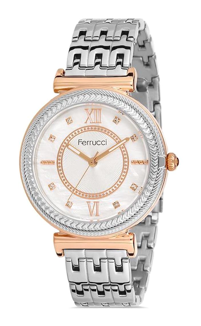 Ferrucci FFQ111614.A33 35 mm Gri Metal Kordon Analog Kadın Kol Saati