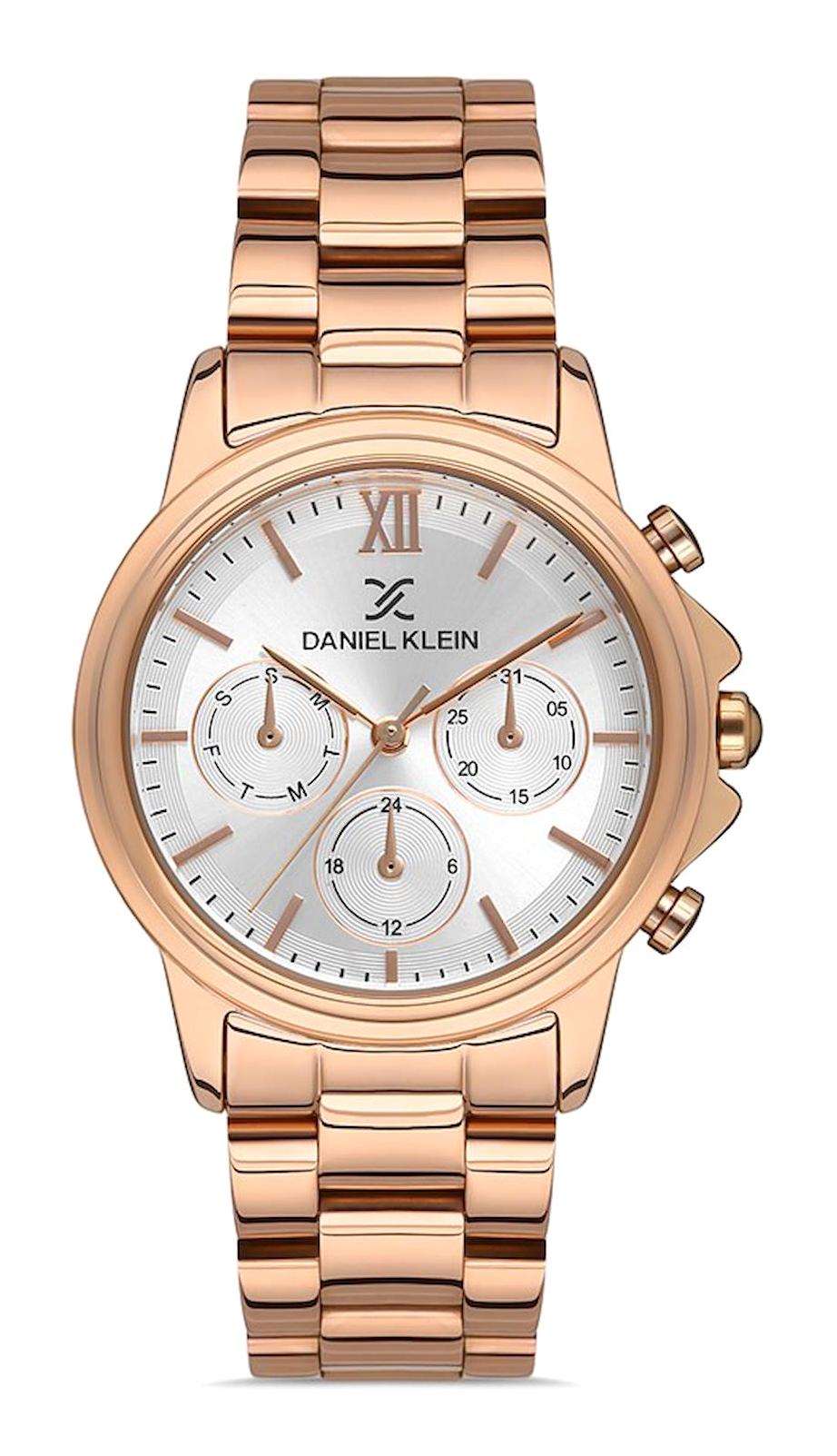 Daniel Klein EDK.1.10035-3 Takvimli 35 mm Rose Gold Çelik Kordon Analog Kadın Kol Saati