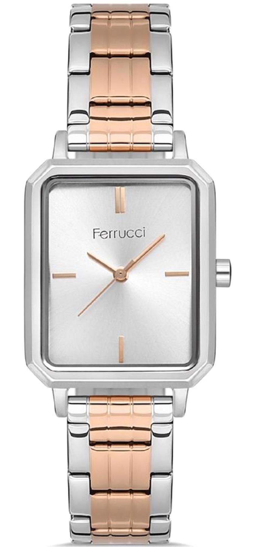 Ferrucci FRC.13601M.06 35 mm Gri-Rose Gold Çelik Kordon Analog Kadın Kol Saati