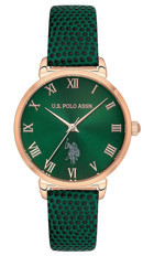 U.S. Polo Assn USPA2077-04 34 mm Yeşil Deri Kordon Analog Kadın Kol Saati