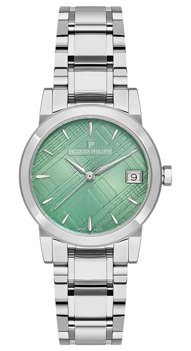 Jacques Philippe JPQLS3113M6 Takvimli 30 mm Gri Çelik Kordon Analog Kadın Kol Saati