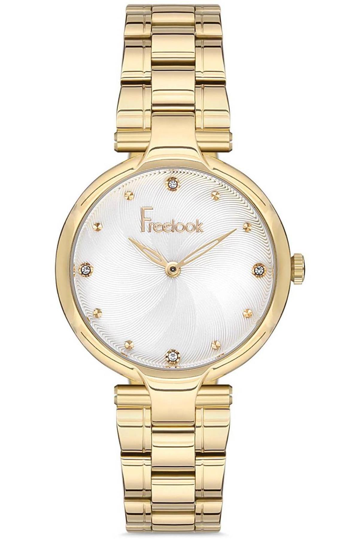 Freelook FL.1.10136.5 34 mm Altın Çelik Kordon Analog Kadın Kol Saati