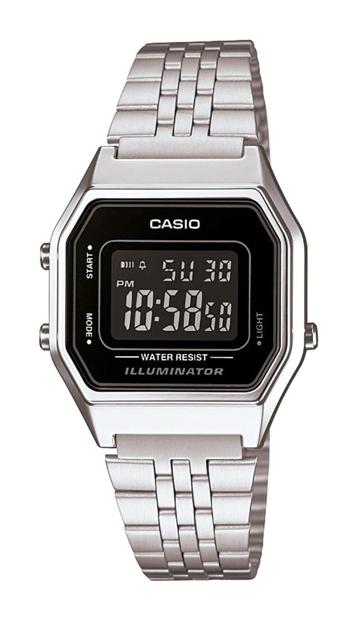 Casio LA680WA-1BDF Takvimli 25 mm Gri Çelik Kordon Dijital Kadın Kol Saati
