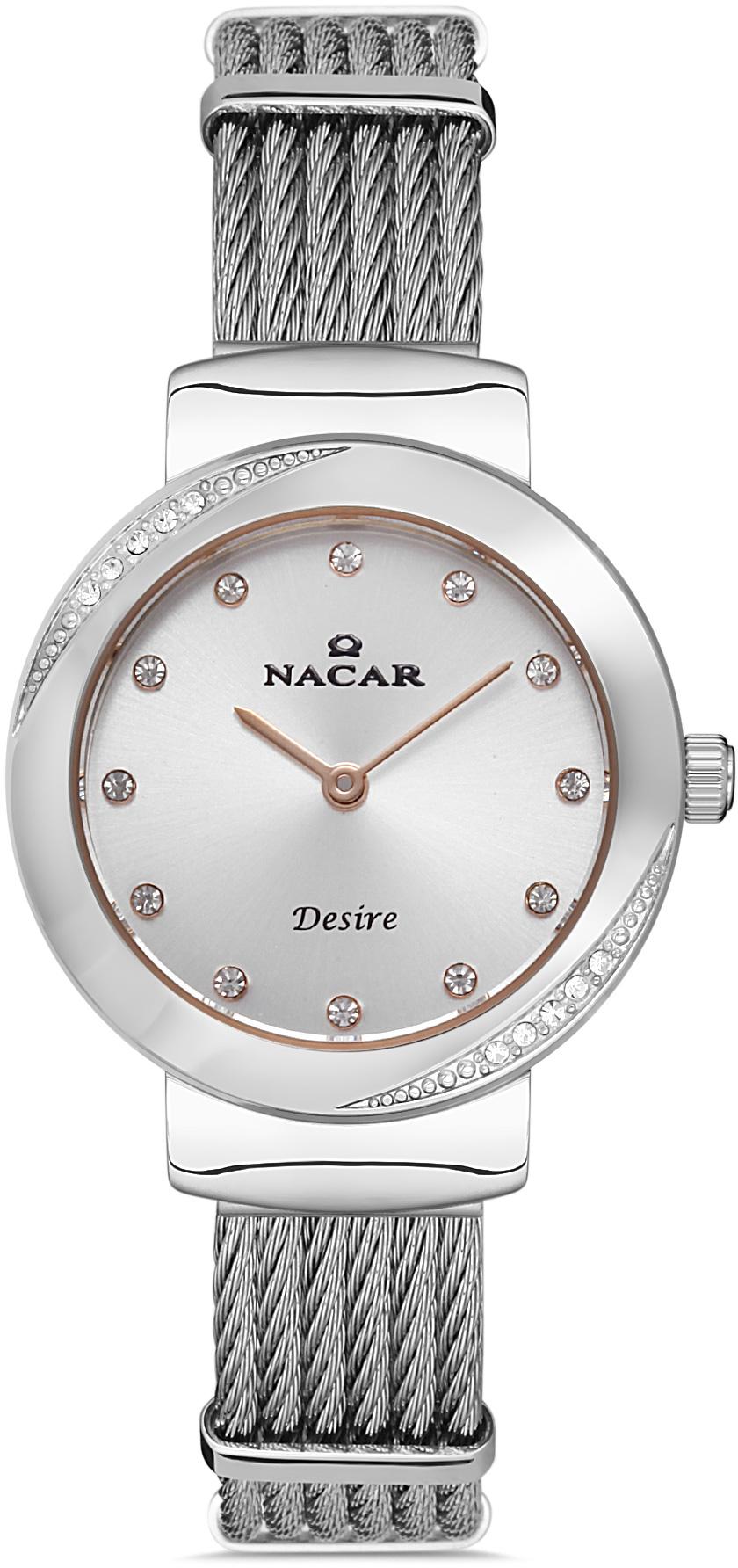 Nacar NC10-3931014-ASMS 30 mm Gri Metal Kordon Analog Kadın Kol Saati