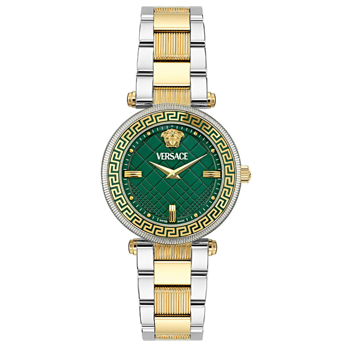 Versace VRSCVE8B00524 35 mm Altın-Gri Çelik Kordon Analog Kadın Kol Saati