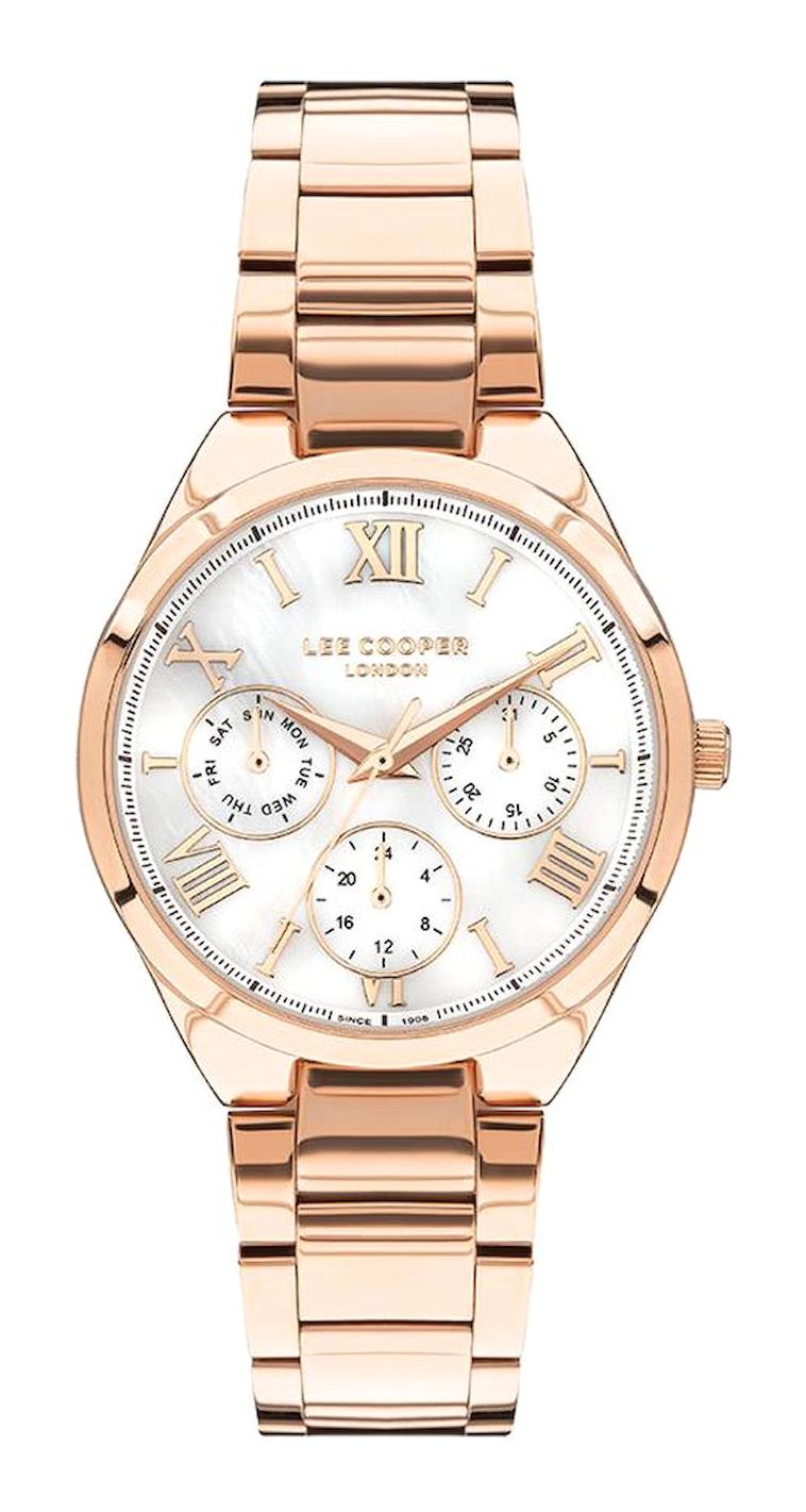 Lee Cooper LC07456.420-MP Takvimli 36 mm Rose Gold Metal Kordon Analog Kadın Kol Saati