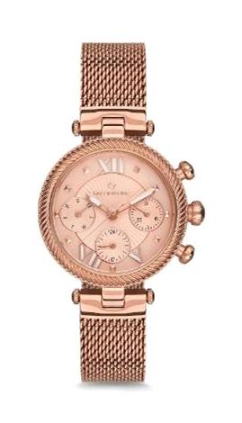 Pacomarine PM.61200.03 Takvimli 34 mm Rose Gold Çelik Kordon Analog Kadın Kol Saati