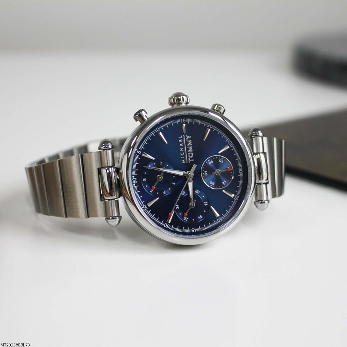 Michael Tommy MT20258BBL73 Takvimli 32 mm Gri Çelik Kordon Analog Kadın Kol Saati