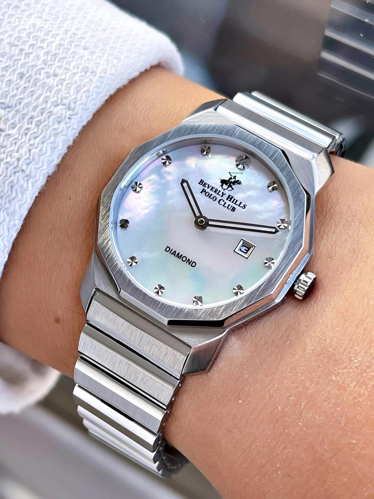Beverly Hills Polo Club BP3284X.320 35 mm Gri Metal Kordon Analog Kadın Kol Saati