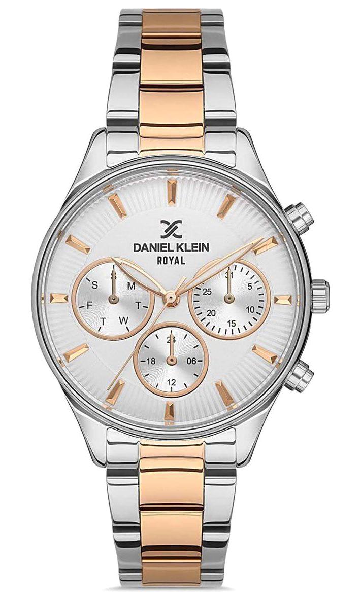 Daniel Klein DKE.1.10268.5 Takvimli 34 mm Gri-Rose Gold Metal Kordon Analog Kadın Kol Saati