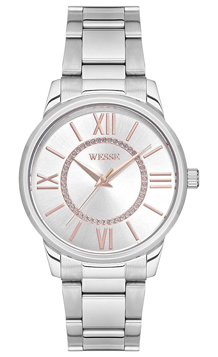 Wesse WWL107202 36 mm Gri Çelik Kordon Analog Kadın Kol Saati