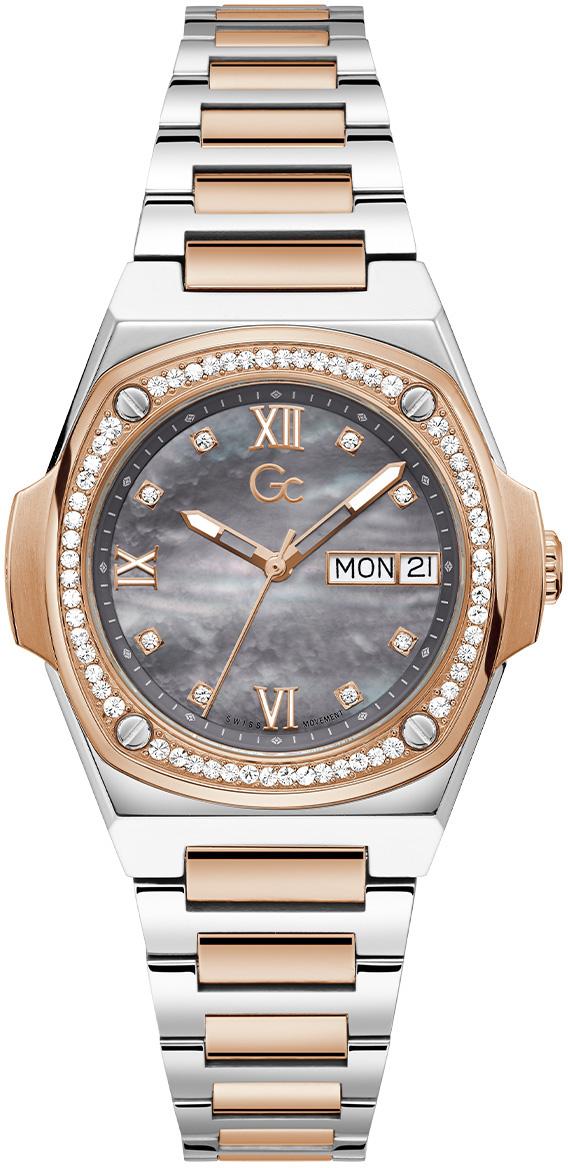 Guess GCY98001L5MF Takvimli 36 mm Gri-Rose Gold Çelik Kordon Analog Kadın Kol Saati