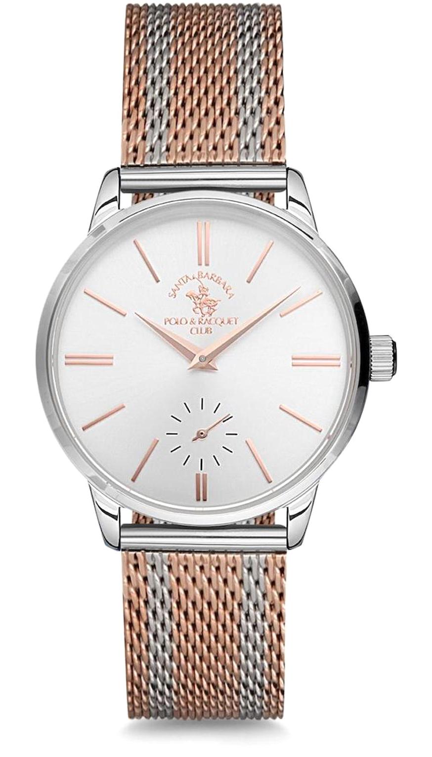 Santa Barbara Polo & Racquet Club SB.5.1146.1 34 mm Gri-Rose Gold Metal Kordon Analog Kadın Kol Saati