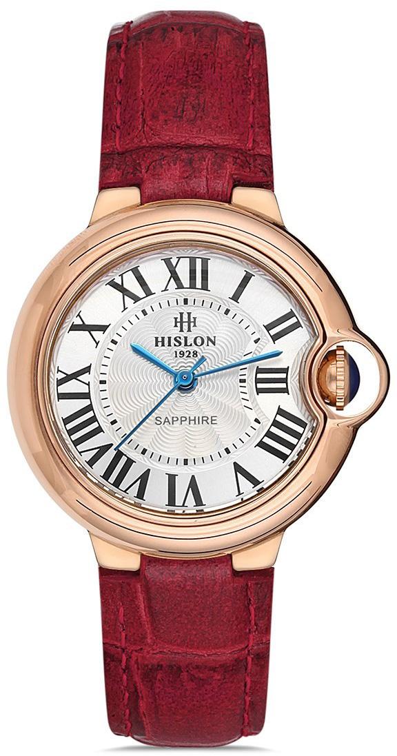 Hislon QL120T-02KR 34 mm Kırmızı Deri Kordon Analog Kadın Kol Saati