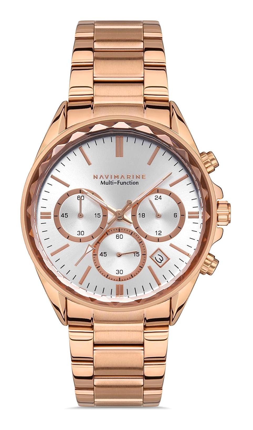 Navimarine NVM16-C1 Takvimli 31-35 mm Rose Gold Çelik Kordon Analog Kadın Kol Saati