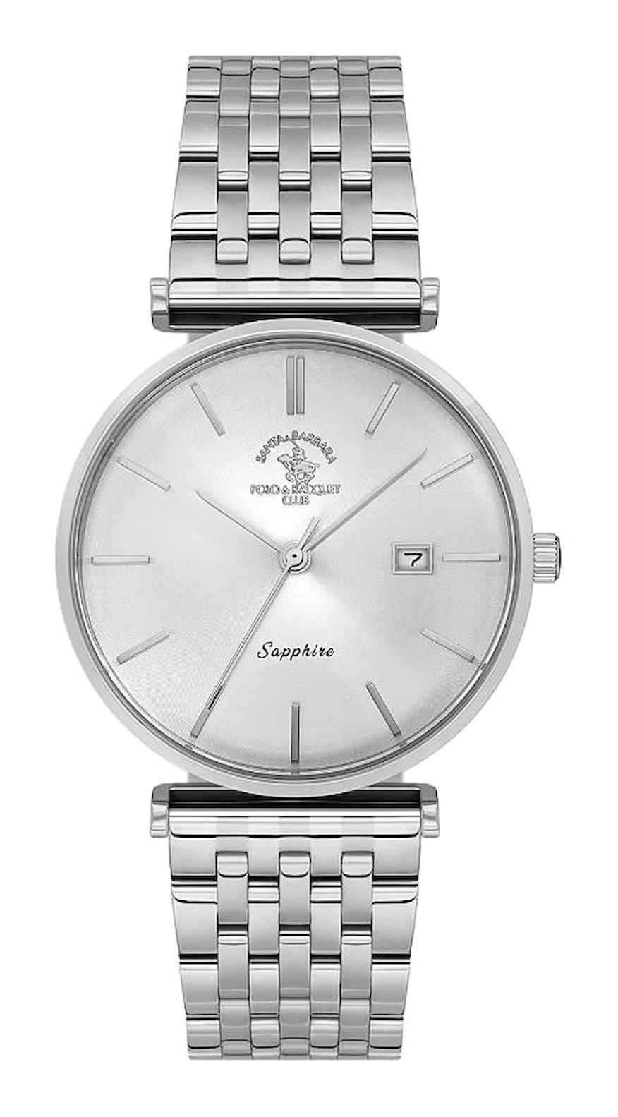 Santa Barbara Polo & Racquet Club SB.1.10570-1 Takvimli 38 mm Gri Çelik Kordon Analog Kadın Kol Saati