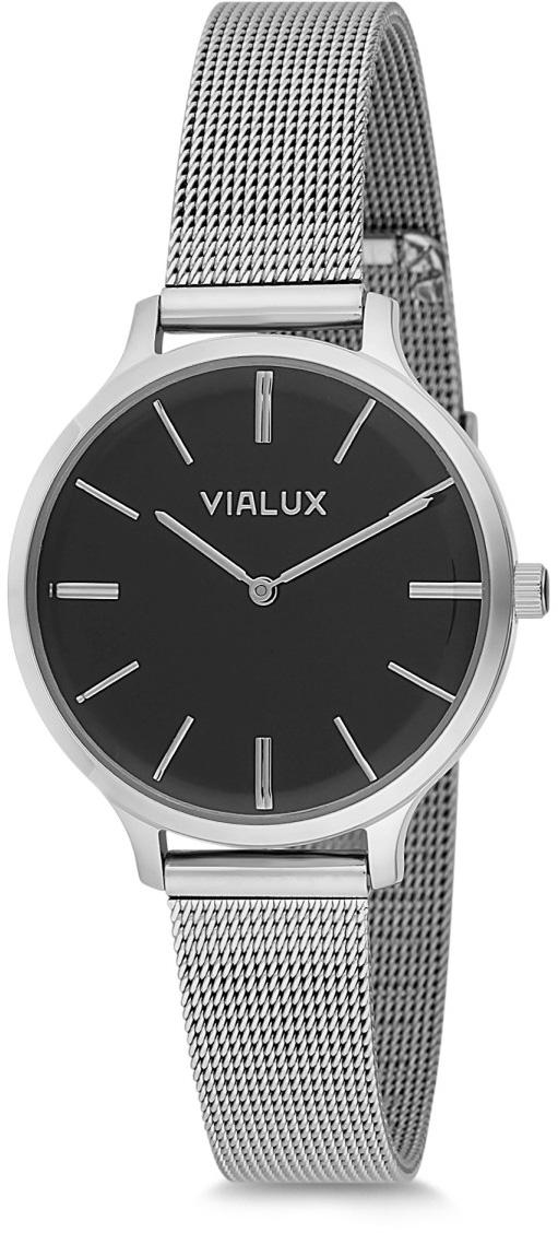 Vialux LJ500S-04SS 32 mm Gri Çelik Kordon Analog Kadın Kol Saati