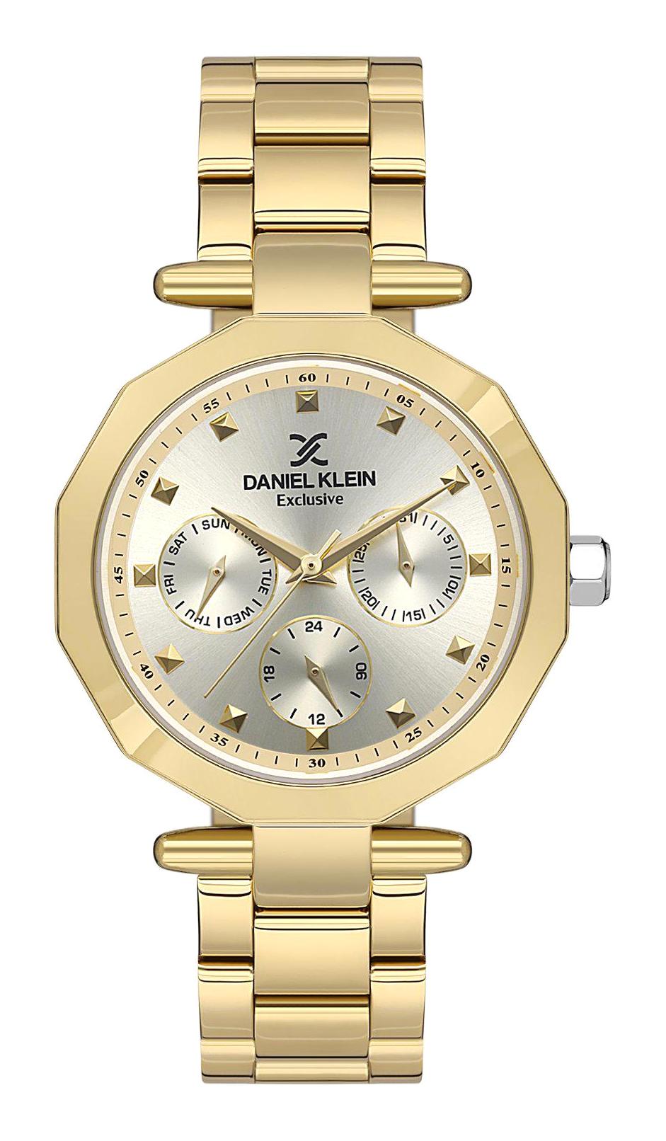 Daniel Klein DK.1.13605-4 Takvimli 35 mm Altın Metal Kordon Analog Kadın Kol Saati