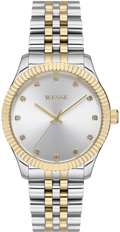 Wesse WWL108802 36 mm Altın-Gri Çelik Kordon Analog Kadın Kol Saati