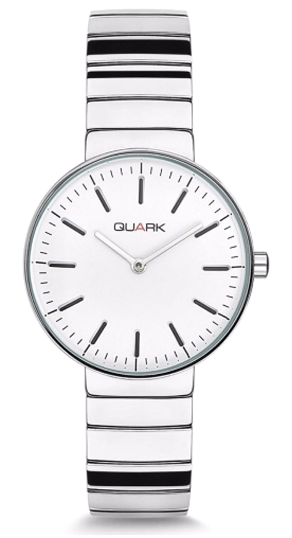 Quark QC-251D-7A 36 mm Gri Çelik Kordon Analog Kadın Kol Saati