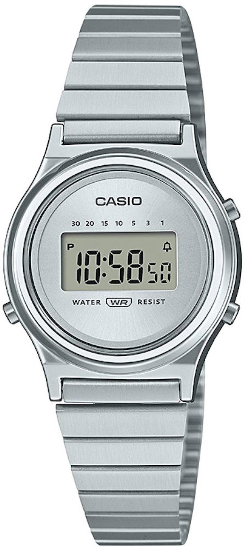 Casio LA700we-7Adf Takvimli 26 mm Gri Çelik Kordon Analog Kadın Kol Saati