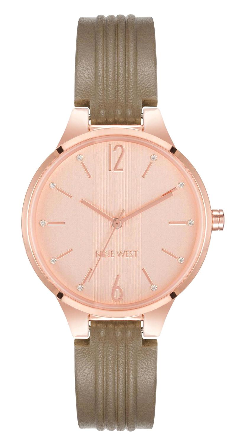 Nine West NW-2740RGBN 35 mm Kahverengi Deri Kordon Analog Kadın Kol Saati