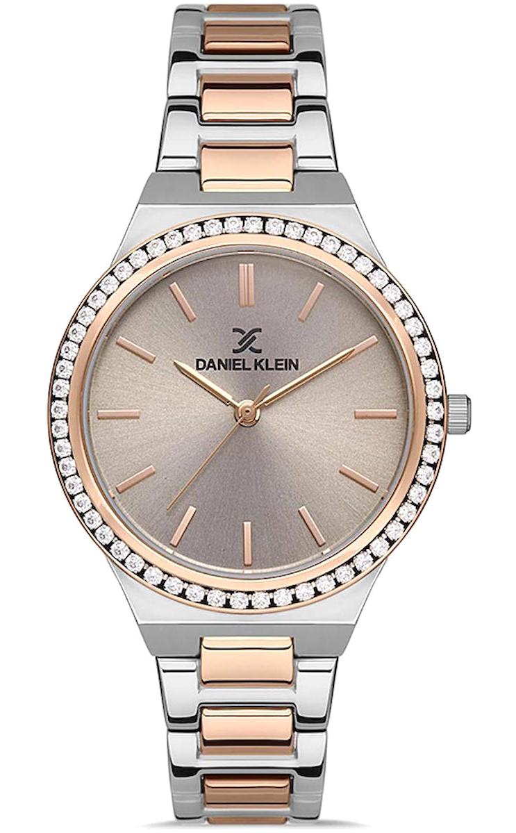 Daniel Klein DKE.1.10279.5 34 mm Gri-Rose Gold Metal Kordon Analog Kadın Kol Saati