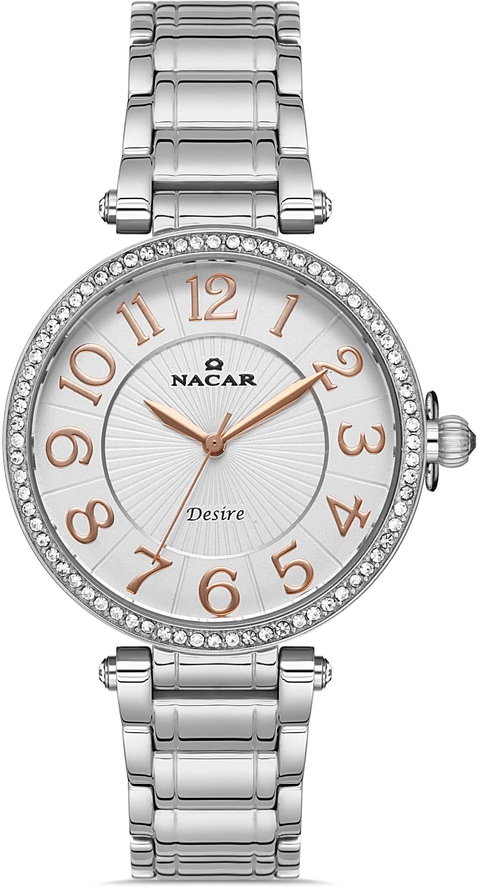Nacar 10-3931043-ASMS 38 mm Gri Metal Kordon Analog Kadın Kol Saati