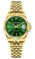 Jacques Philippe JPQLS5823X4 Takvimli 32 mm Altın Çelik Kordon Analog Kadın Kol Saati