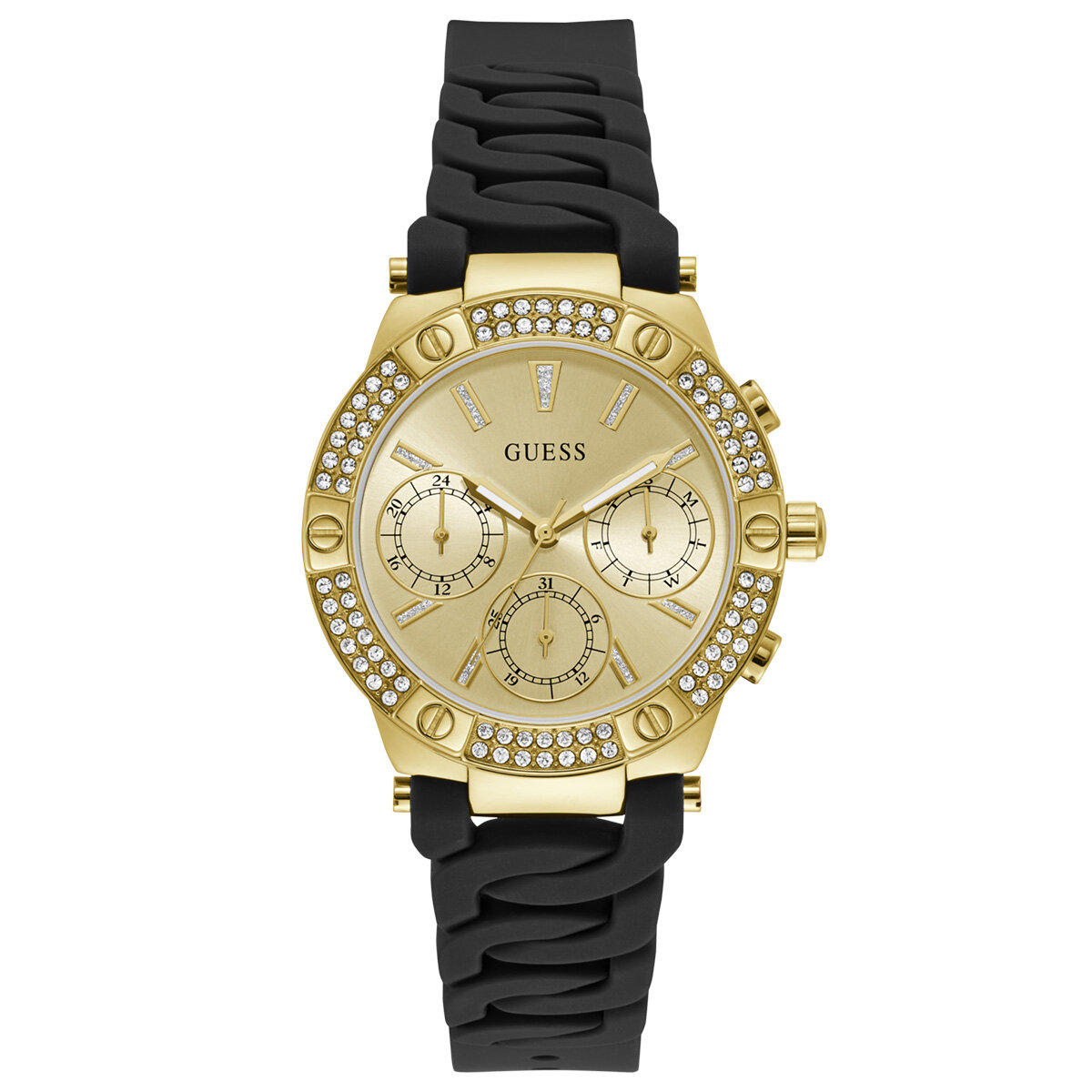 Guess GUGW0521L1 38 mm Siyah Silikon Kordon Analog Kadın Kol Saati
