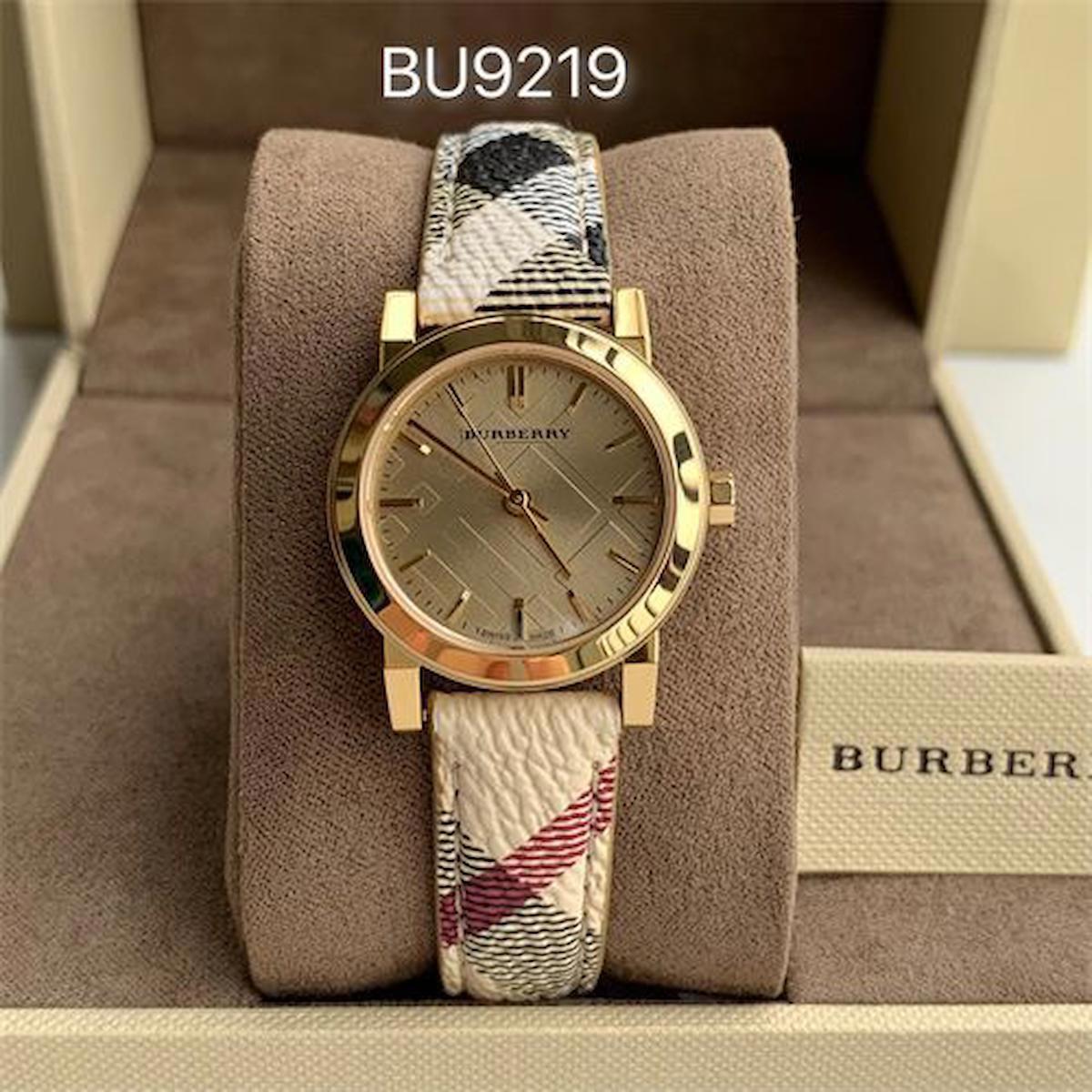 Burberry BU9219 26 mm Çok Renkli Deri Kordon Analog Kadın Kol Saati