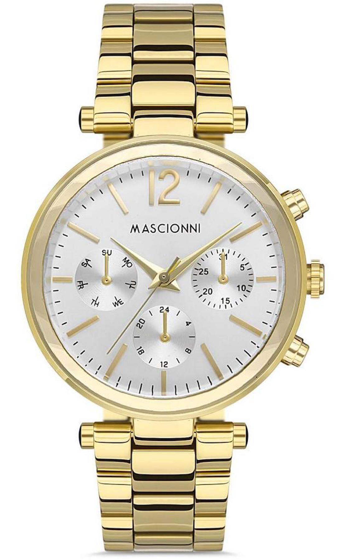 Mascionni M.1.1137.05 Takvimli 36 mm Altın Metal Kordon Analog Kadın Kol Saati