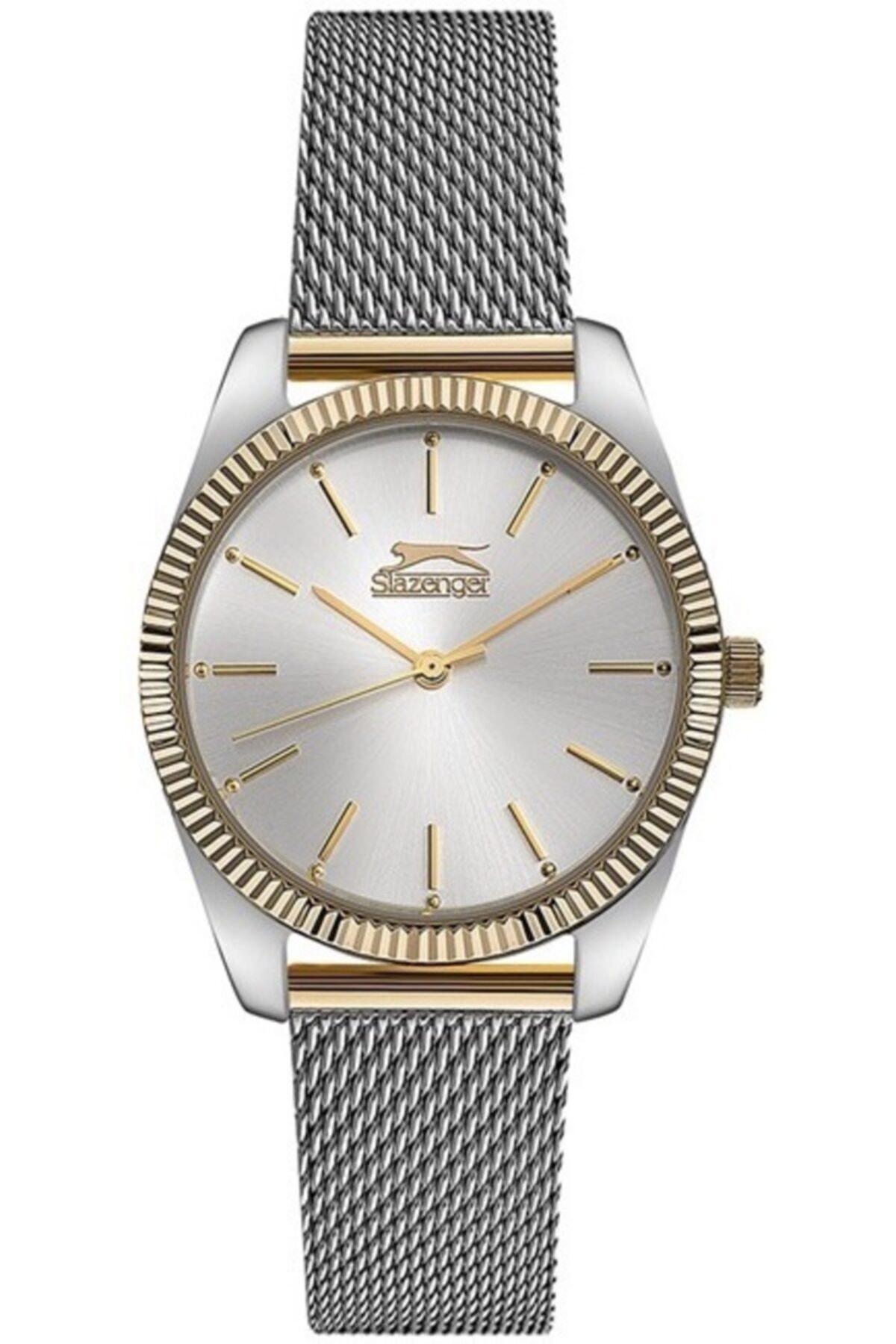 Slazenger SL.09.1854.3.04 34 mm Gri Çelik Kordon Analog Kadın Kol Saati