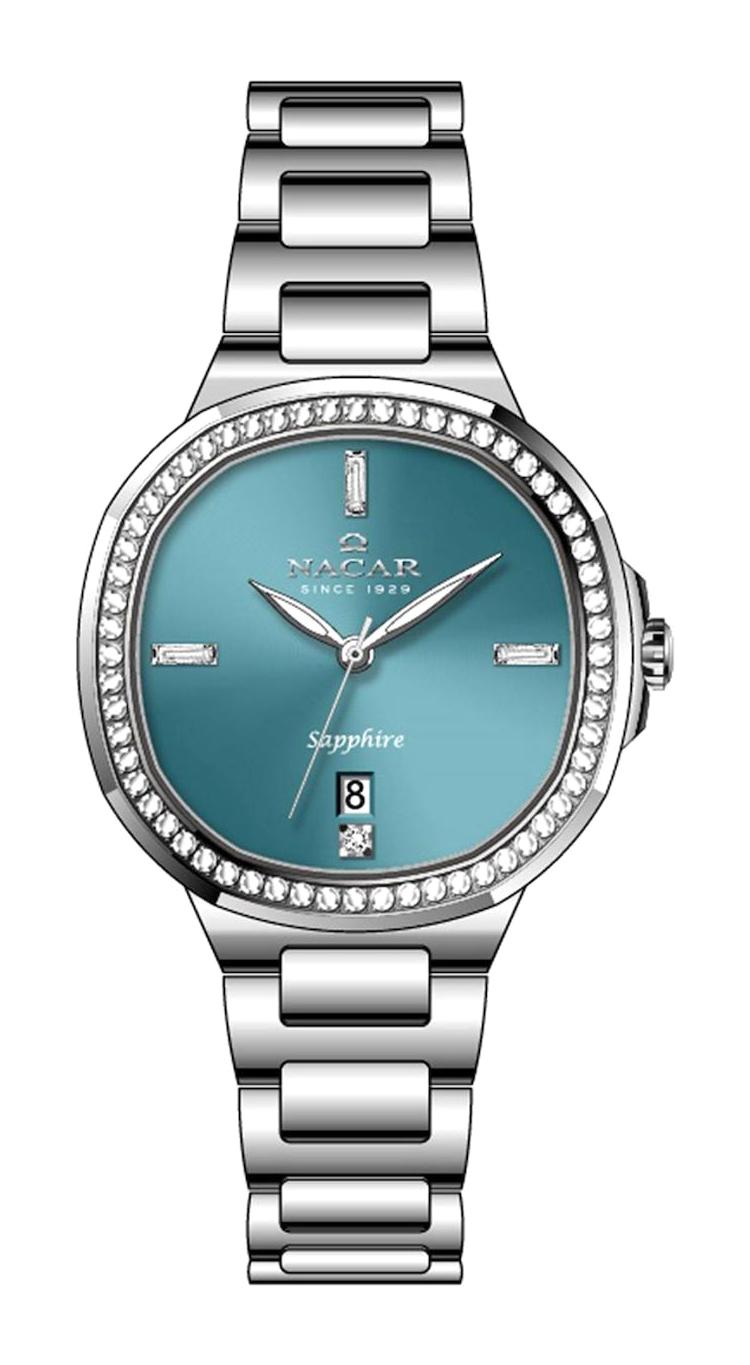Nacar NC33-398369-ANMS Takvimli 27 mm Gri Metal Kordon Analog Kadın Kol Saati