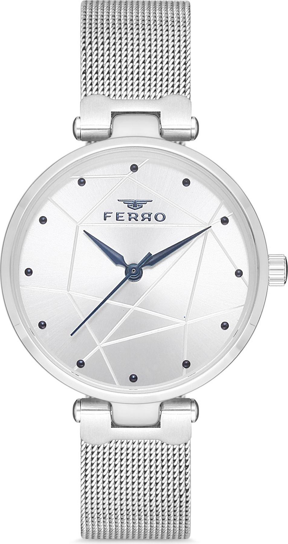 Ferro F40087C-A 35 mm Gri Çelik Kordon Analog Kadın Kol Saati