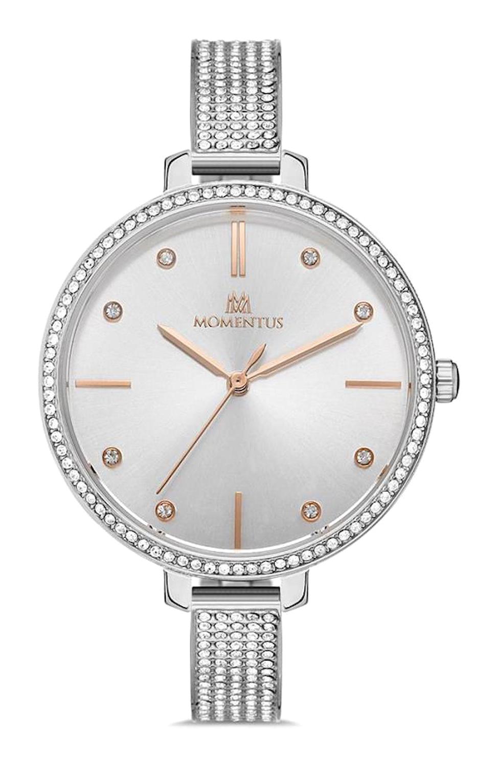 Momentus SS231S-02SR 36 mm Gri Hasır Kordon Analog Kadın Kol Saati