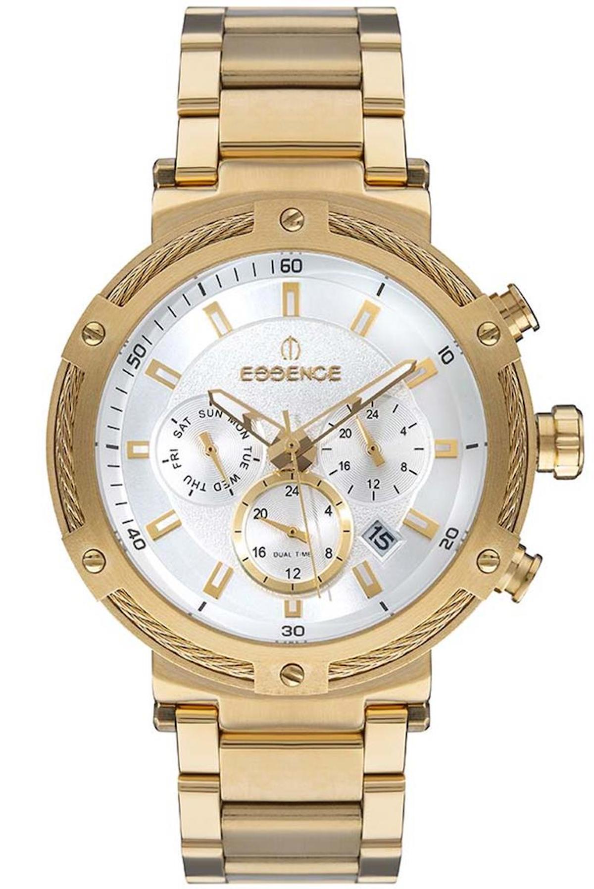 Essence ES6734ME.130 Takvimli 34 mm Altın Çelik Kordon Analog Kadın Kol Saati