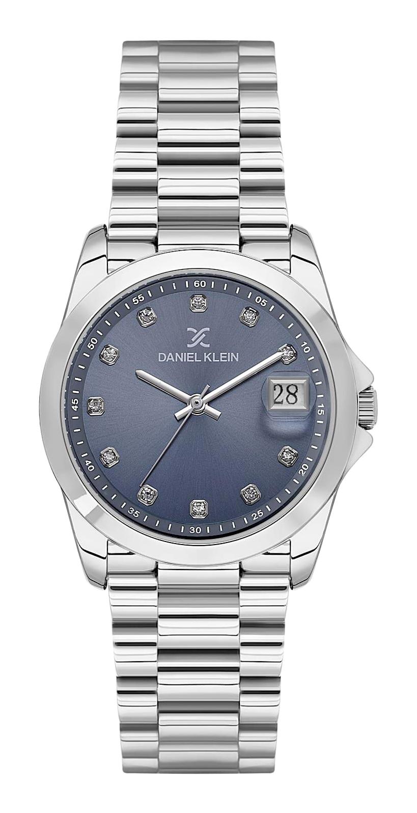 Daniel Klein DK.1.13830-3 Takvimli 30 mm Gri Metal Kordon Analog Kadın Kol Saati