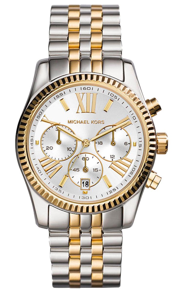 Michael Kors MK5955 Takvimli 38 mm Altın-Gri Çelik Kordon Analog Kadın Kol Saati