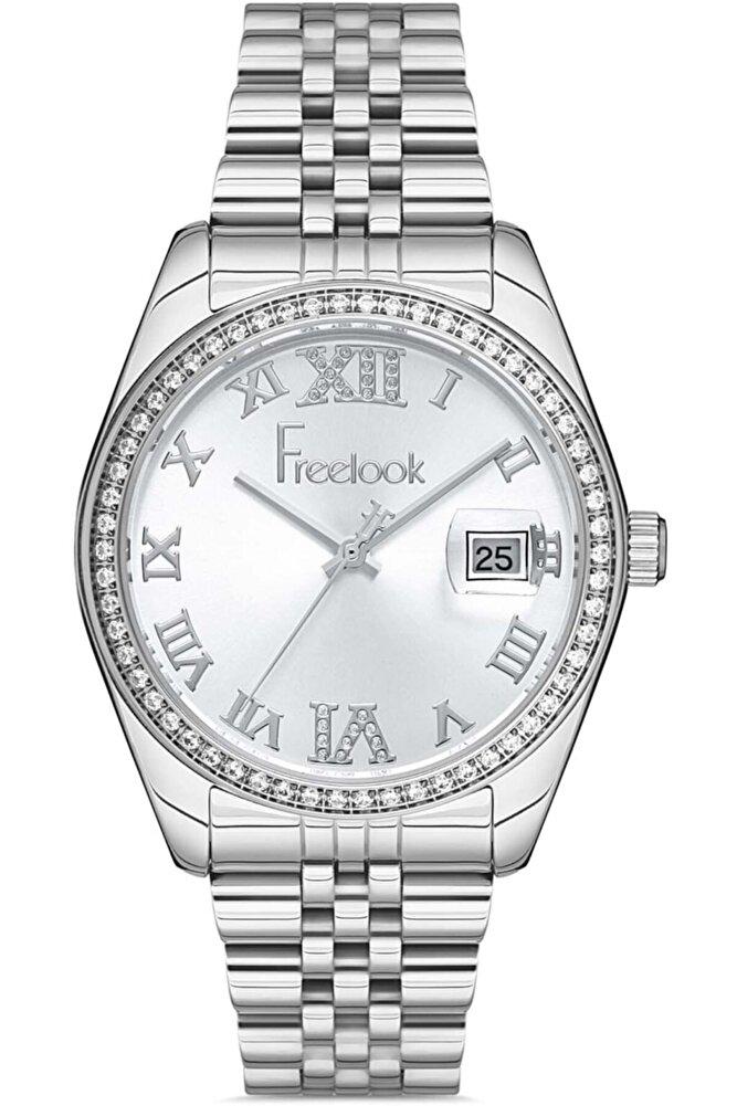 Freelook FL.1.10216.1 Takvimli 36 mm Gri Metal Kordon Analog Kadın Kol Saati