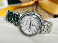 Ferrucci FC-L10552.05 Takvimli 35 mm Gri Çelik Kordon Analog Kadın Kol Saati