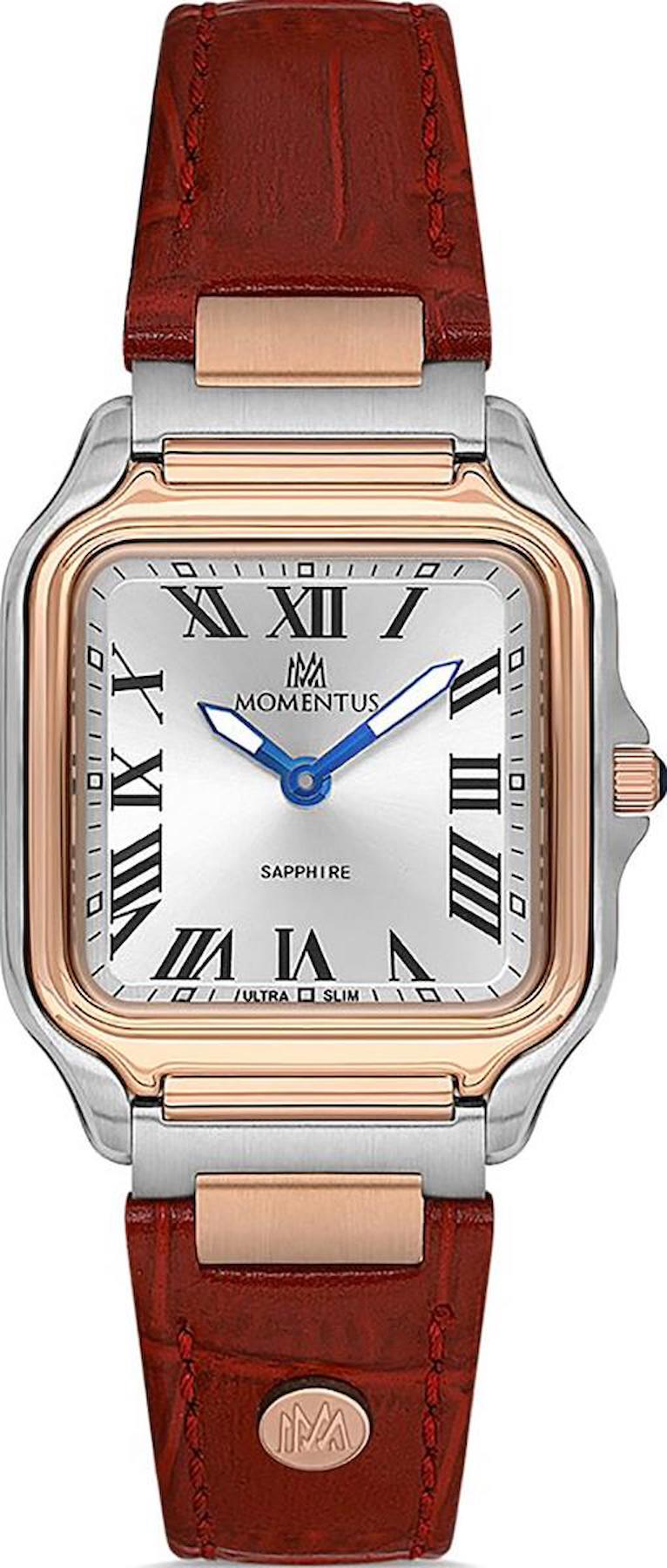 Momentus CS348T-02KS 28-35.5 mm Kırmızı Deri Kordon Analog Kadın Kol Saati