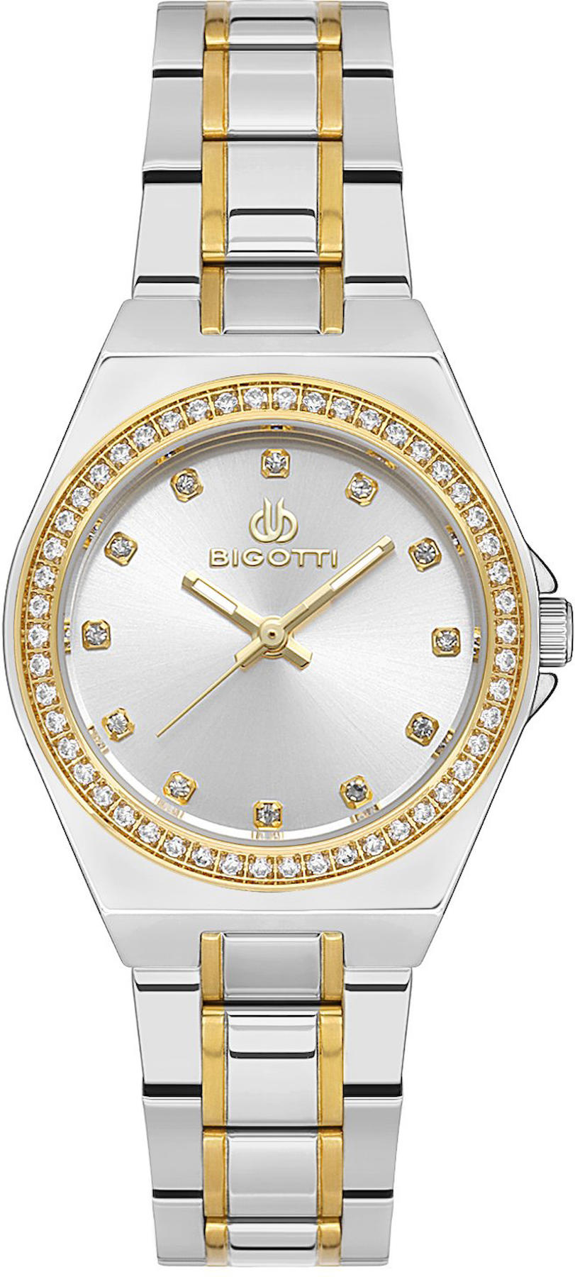 Bigotti BG.1.10551-3 36 mm Altın-Gri Çelik Kordon Analog Kadın Kol Saati