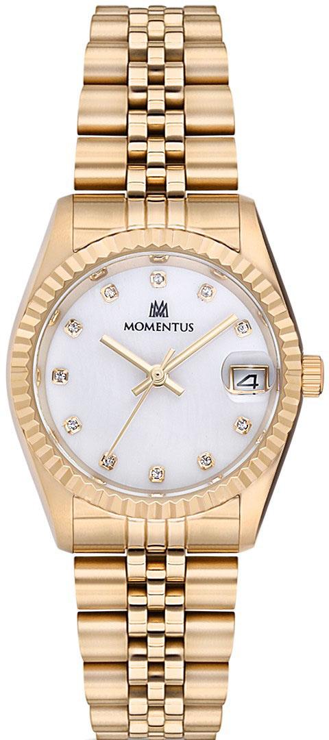 Momentus SW132G-02SG Takvimli 31 mm Altın Çelik Kordon Analog Kadın Kol Saati