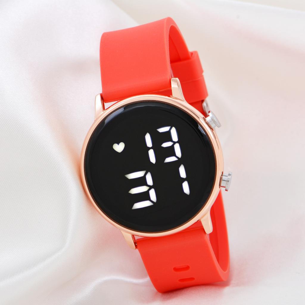 Saattino ST-304170 41 mm Kırmızı Silikon Kordon Dijital Kadın Kol Saati