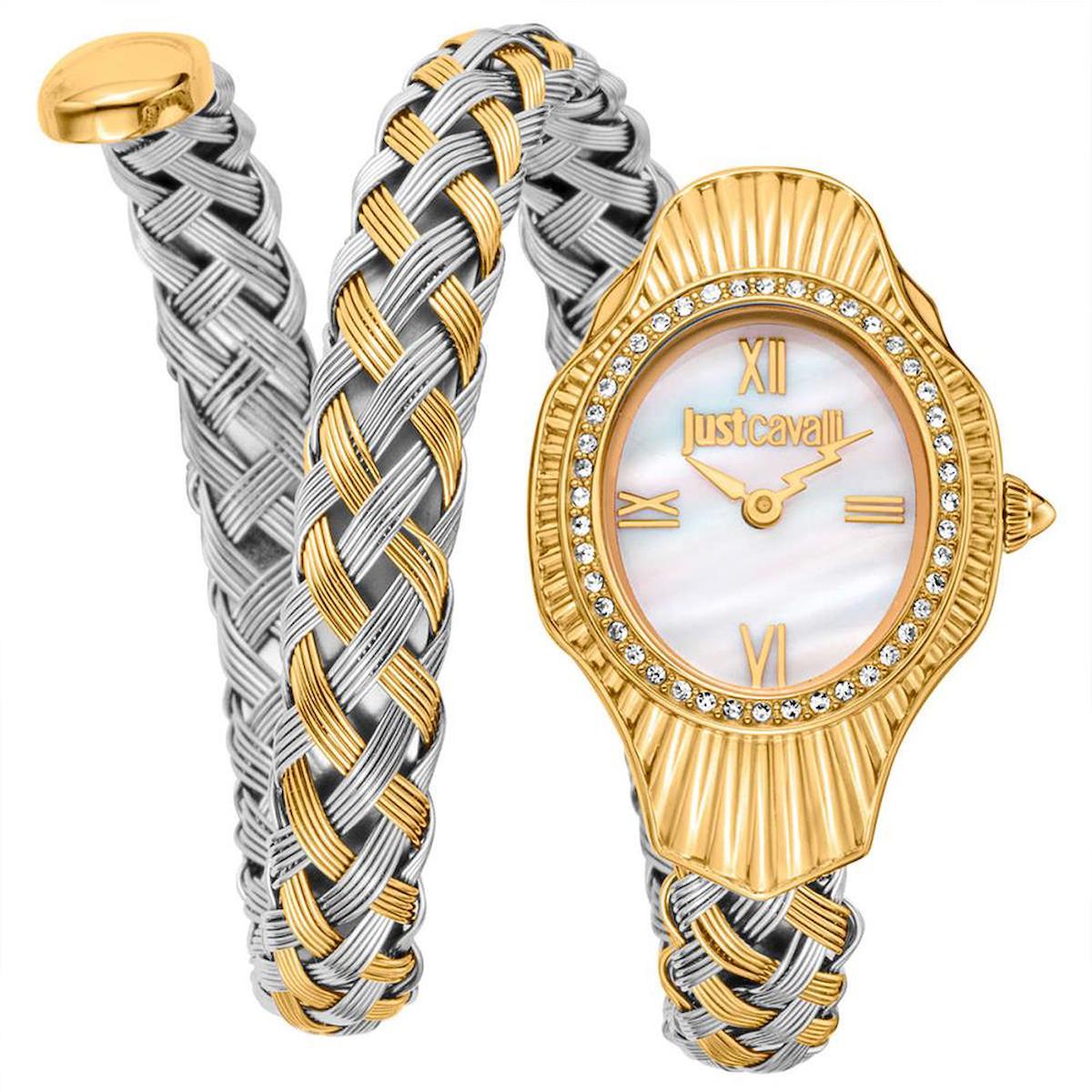 Just Cavalli JC1L305M0055 24 mm Altın-Gri Çelik Kordon Analog Kadın Kol Saati