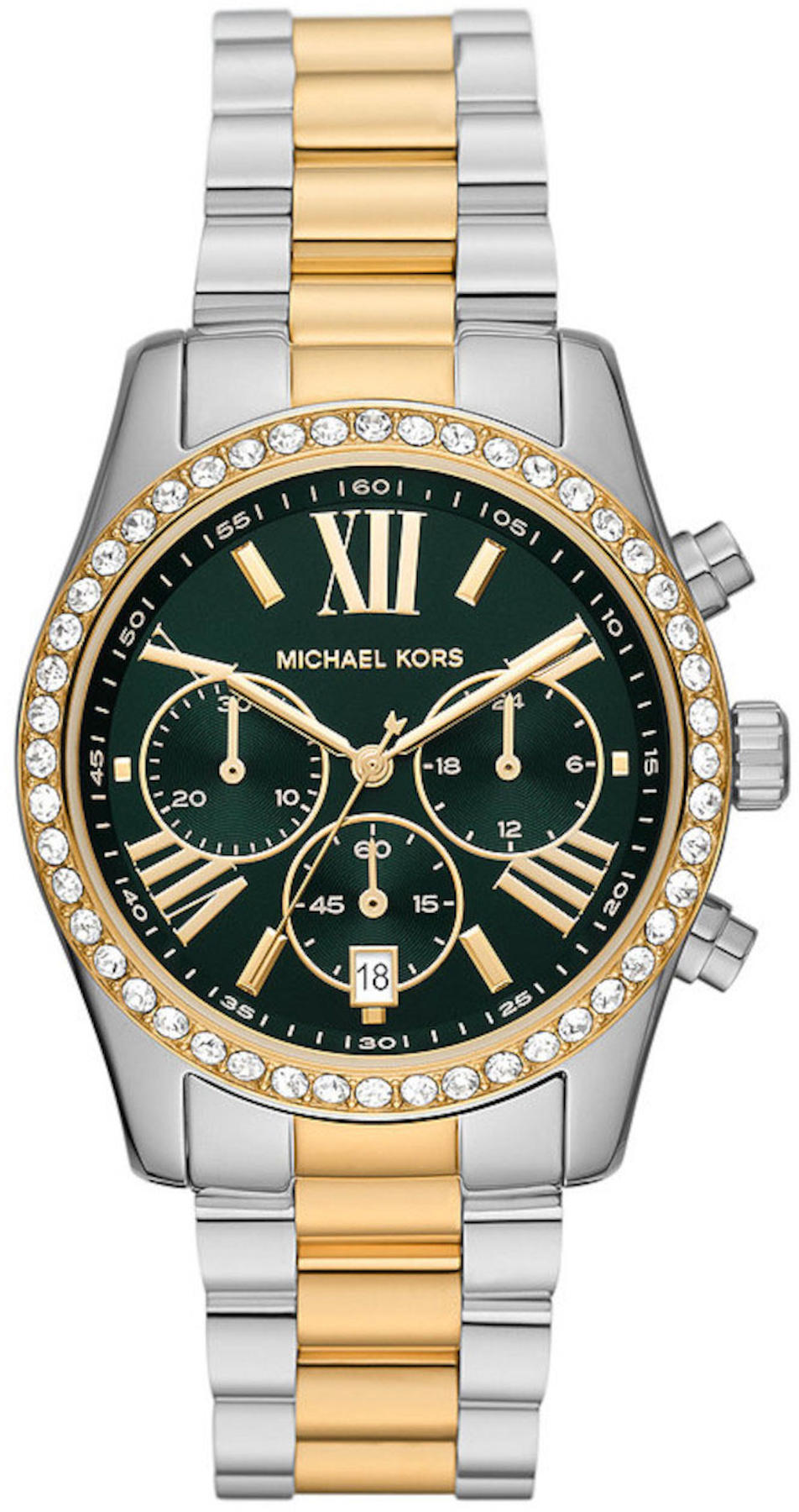 Michael Kors MK7303 Takvimli 38 mm Altın-Gri Çelik Kordon Analog Kadın Kol Saati